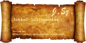 Jekkel Szilveszter névjegykártya